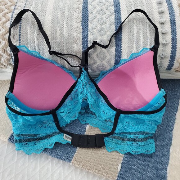 Victorias Secret Pink- Wired Lace Balconette Razerback keyhole Bra - Picture 13 of 16